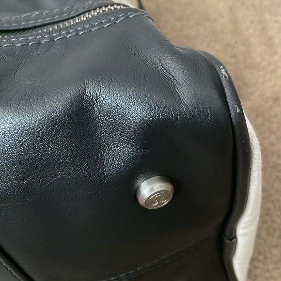 Lululemon Om For All Pinstripe Canvas Gym Bag Tote - Picture 13 of 16